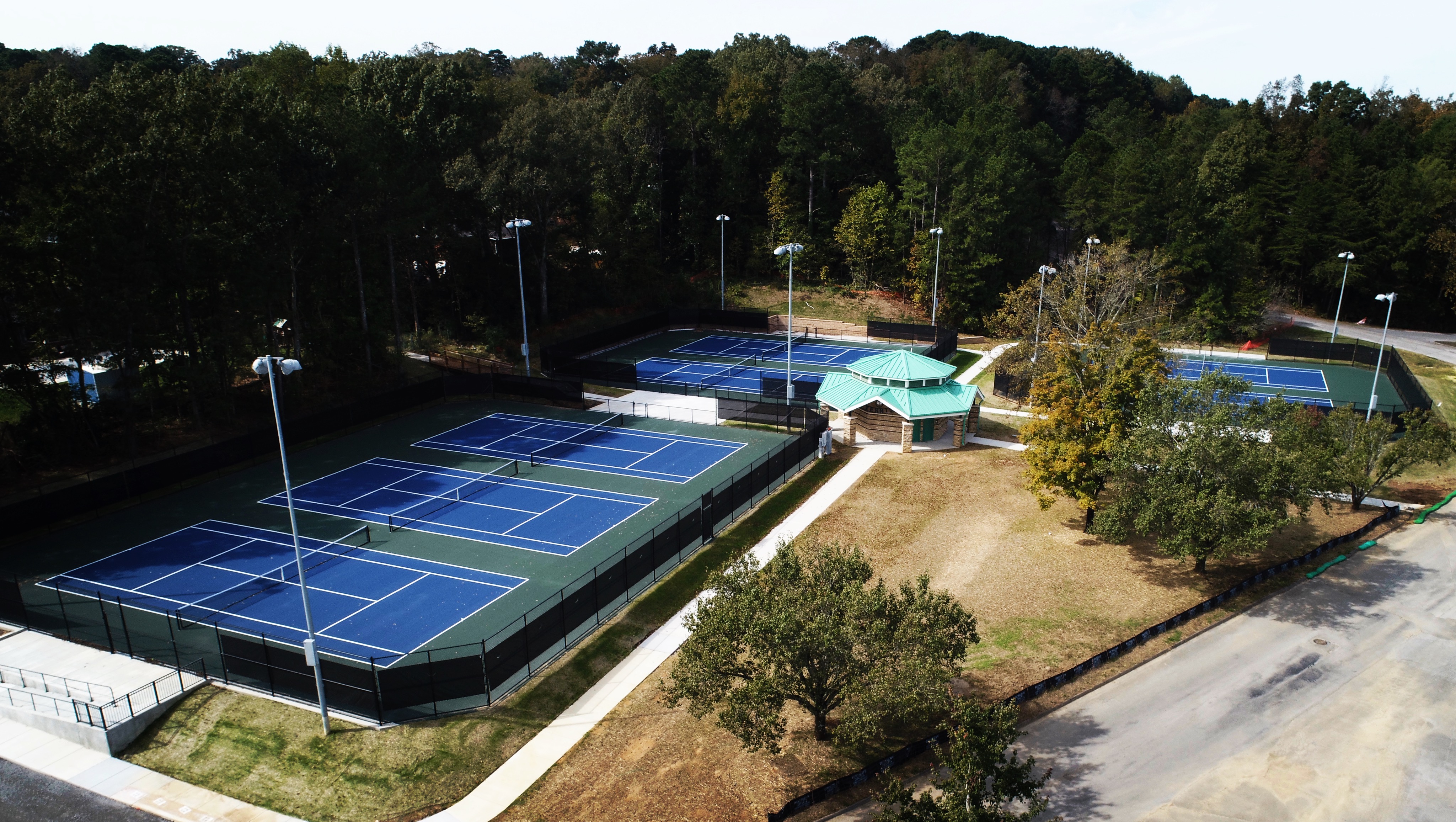Aerial View of Tennis Courts