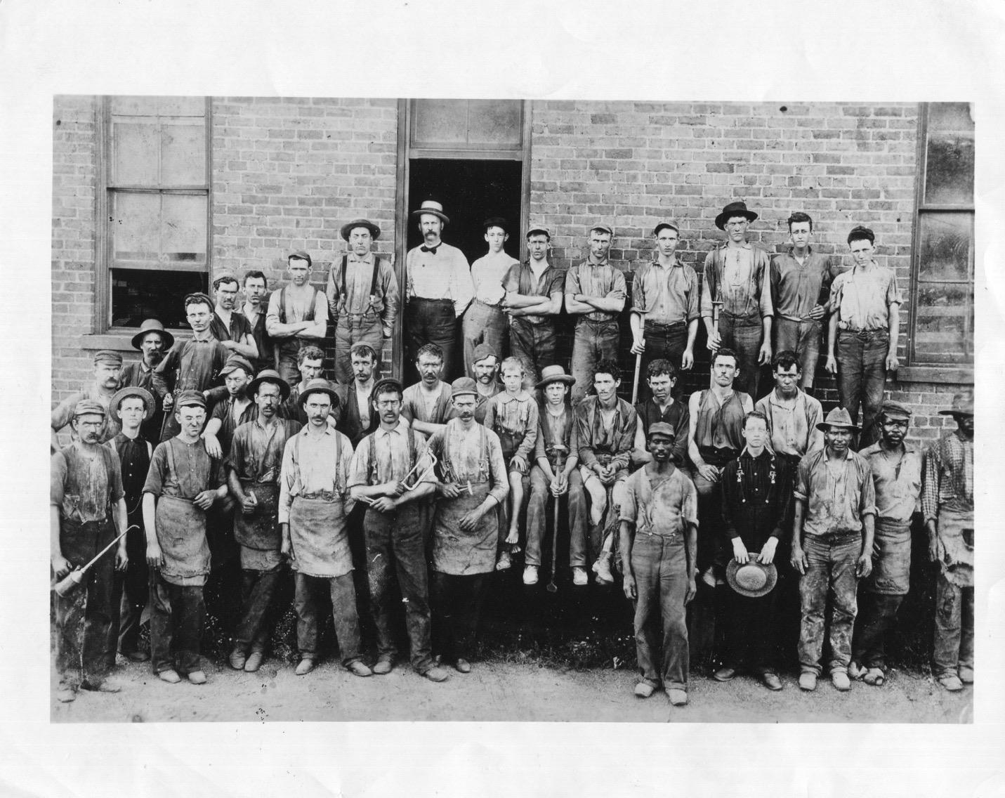 Black and White picture of Hardwick Stove workers in 1898